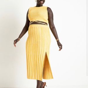 NEW Yellow knit skirt set - ELOQUII